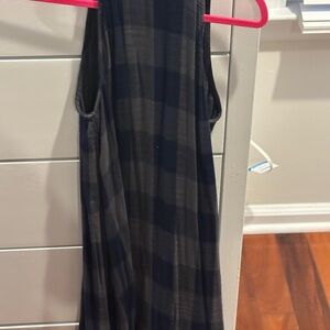 Bella Dahl Blue and Gray Plaid Dress